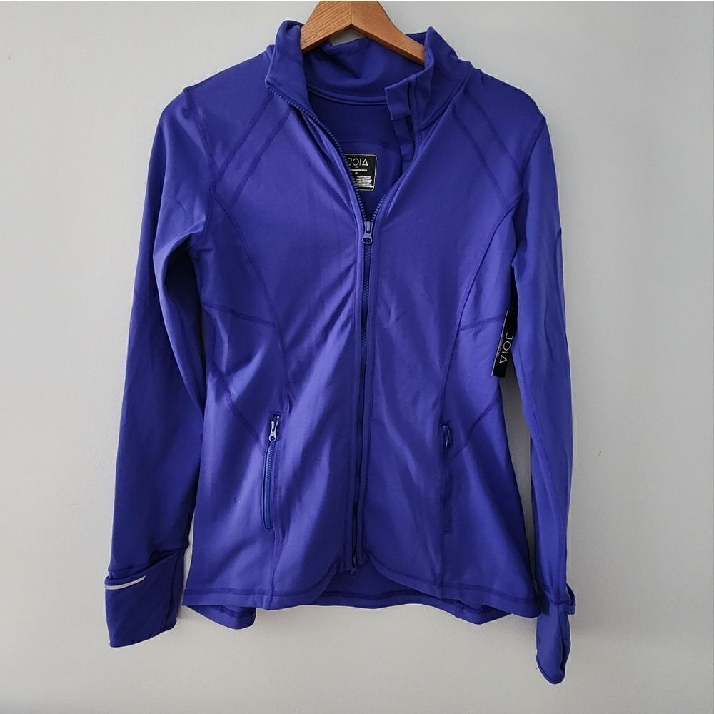 JOIA performance wear full zip  blue stretch UV protection moisture wicking new